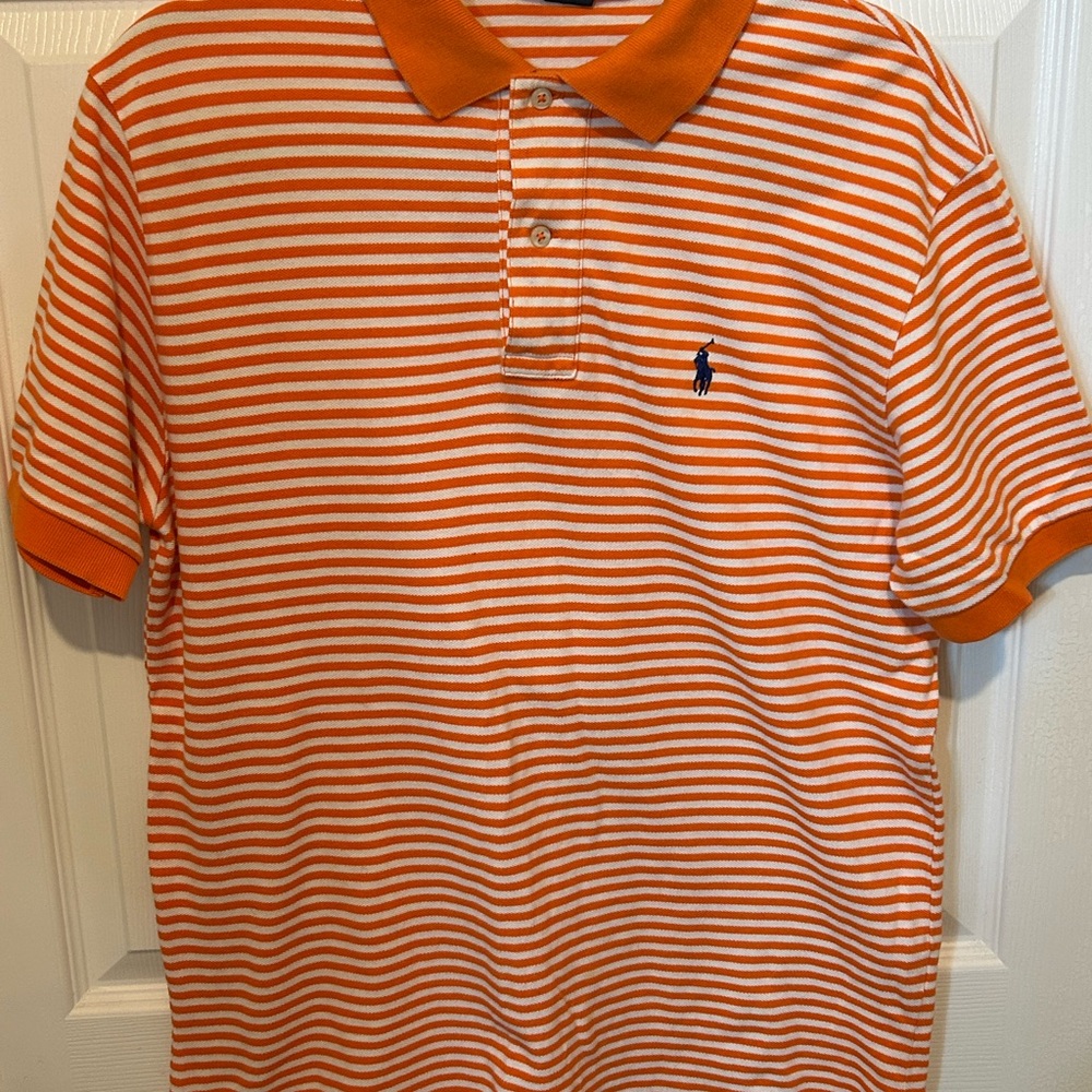 Polo by Ralph Lauren Orange Striped Men's Shirt